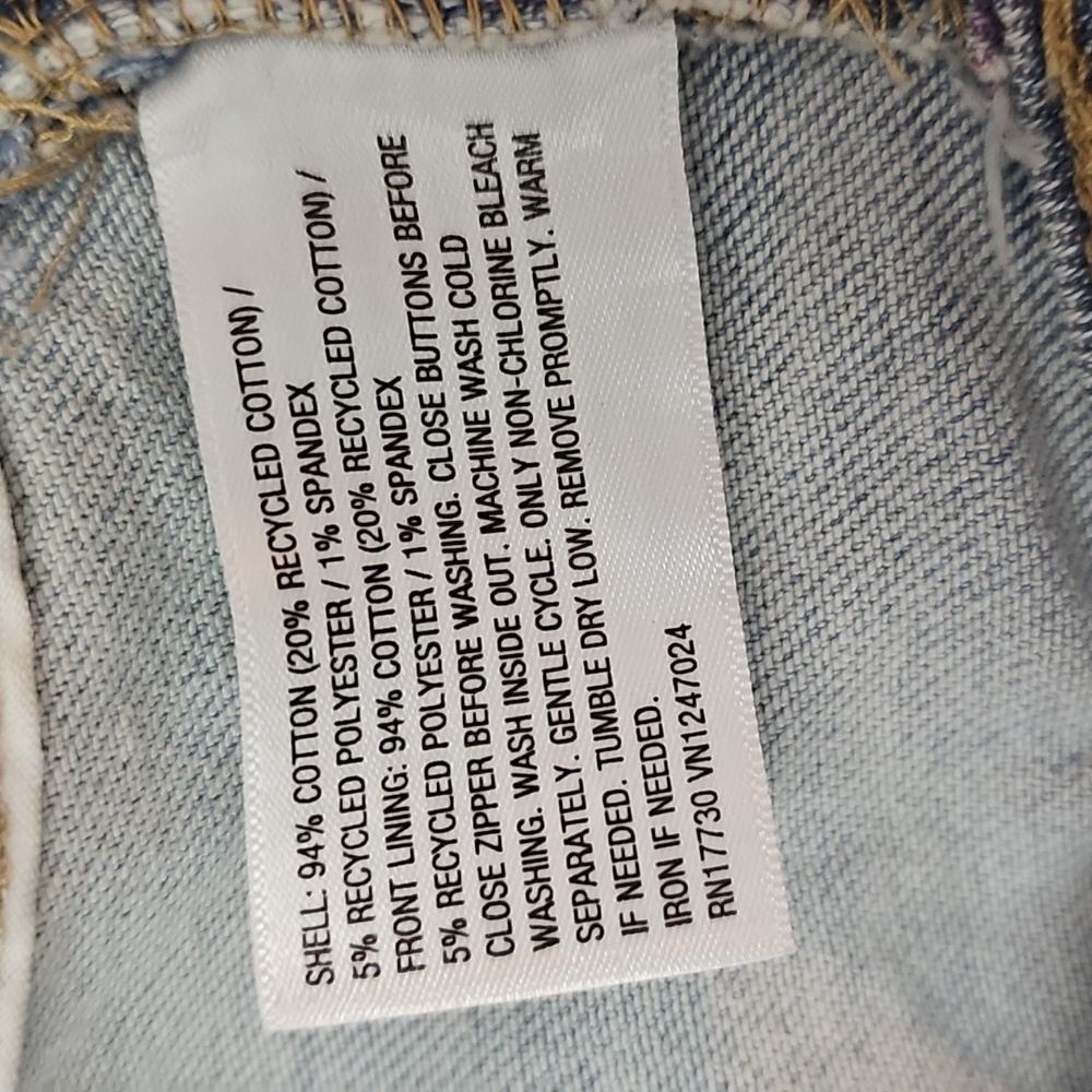 Wild Fable Women's Light Blue Denim Cropped Floral Print Vest w/ Side Zipper - Picture 9 of 9